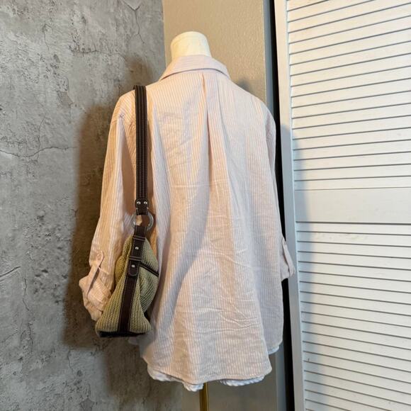 Pink Rose Striped Button Up Shirt - Picture 4 of 5